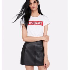 (Minus The) Leather O-Ring Zip Front Mini Skirt